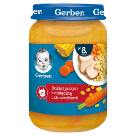 Gerber Bukiet jarzyn z cielęciną i kluseczkami dla niemowląt po 8. miesiącu 190 g