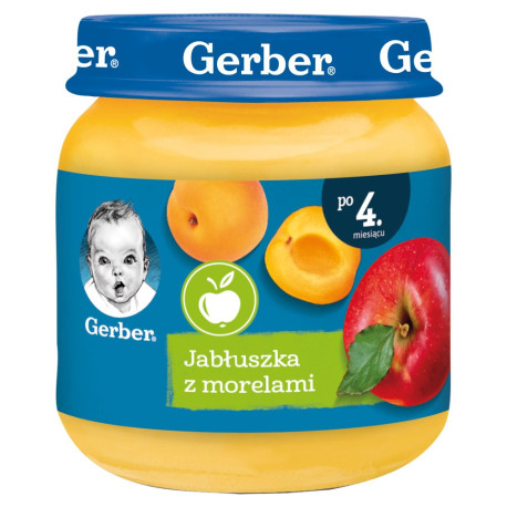 Gerber Jabłuszka z morelami dla niemowląt po 4. miesiącu 125 g