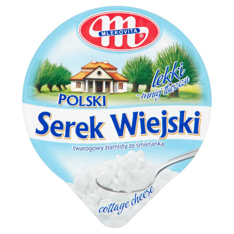 Mlekovita Polski Wiejski lekki Serek twarogowy ziarnisty ze śmietanką 150 g