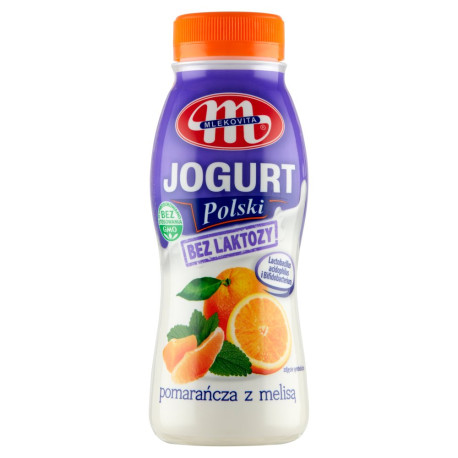 Mlekovita Jogurt Polski bez laktozy pomarańcza z melisą 250 g