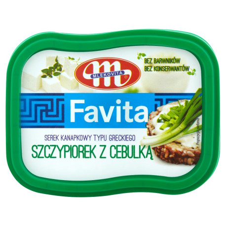 Mlekovita Favita Serek kanapkowy typu greckiego szczypiorek z cebulką 150 g