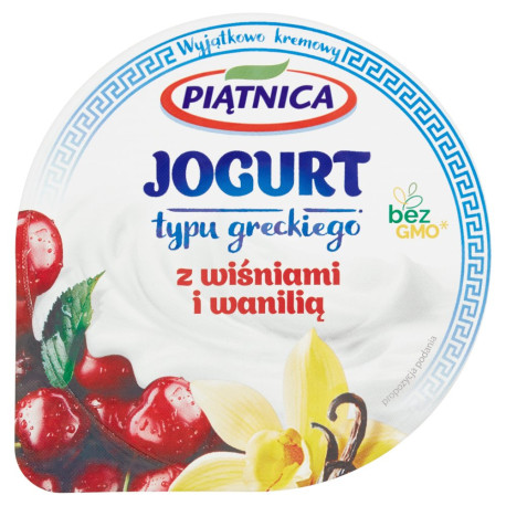 Piątnica Jogurt typu greckiego z wiśniami i wanilią 150 g