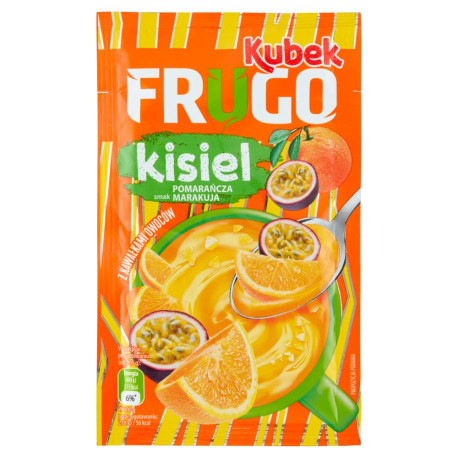 Kubek Frugo Kisiel z kawałkami owoców smak pomarańcza marakuja 30 g