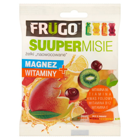 Frugo Suuper Misie Żelki naowocowane magnez + witaminy 90 g