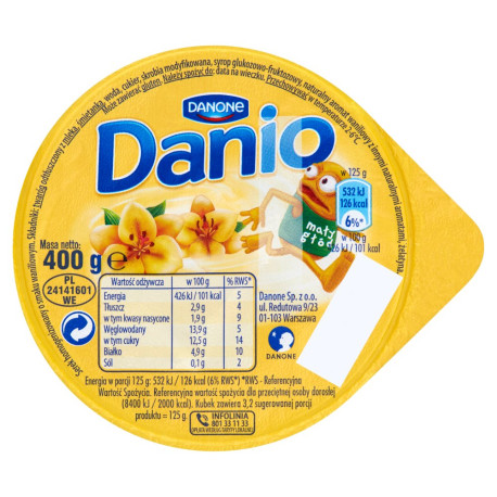 Danone Danio Serek homogenizowany o smaku waniliowym 400 g