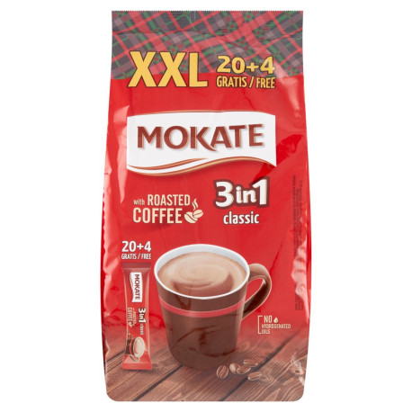 Mokate 3in1 Classic Rozpuszczalny napój kawowy w proszku 408 g (24 x 17 g)