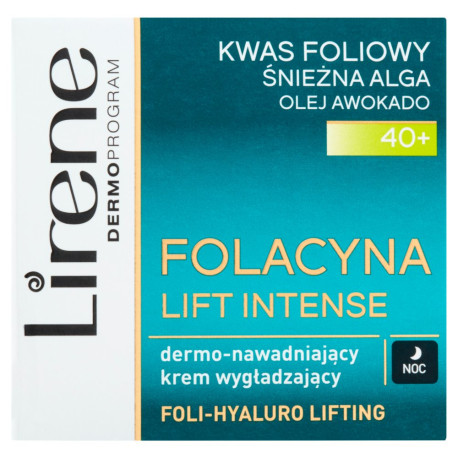 Lirene Folacyna Lift Intense 40+ Dermo-nawadniający krem wygładzający na noc 50 ml