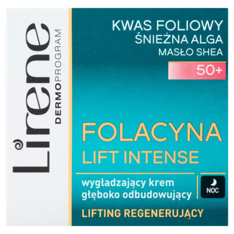 Lirene Folacyna Lift Intense 50+ Wygładzający krem głęboko odbudowujący na noc 50 ml