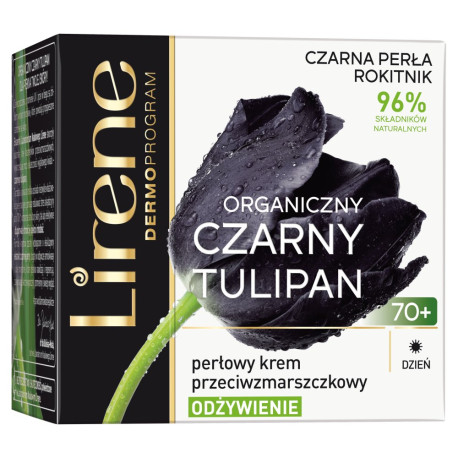 Lirene Organiczny czarny tulipan 70+ Perłowy krem przeciwzmarszczkowe na dzień 50 ml