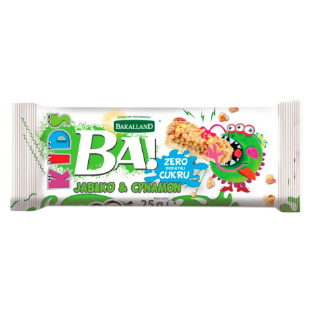 Bakalland Ba! Kids jabłko & cynamon Baton zbożowy 25 g