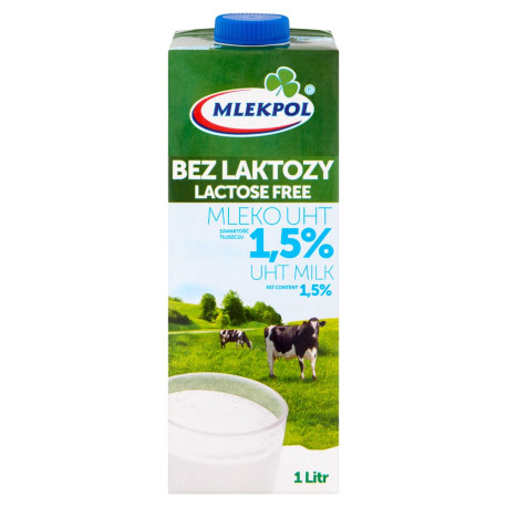 Mlekpol Bez laktozy Mleko UHT 1,5% 1 l