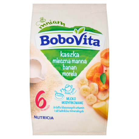 BoboVita Kaszka mleczna manna banan morela po 6 miesiącu 230 g