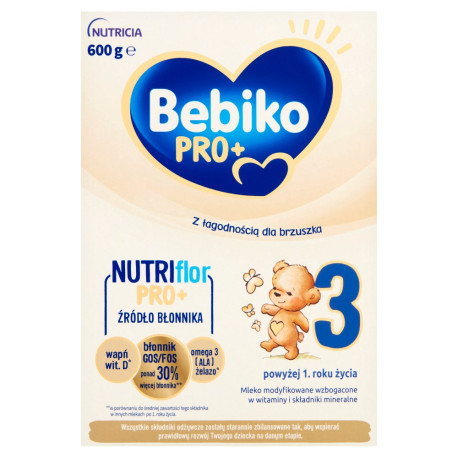 Bebiko Pro+ 3 Mleko modyfikowane dla dzieci powyżej 1. roku życia 600 g