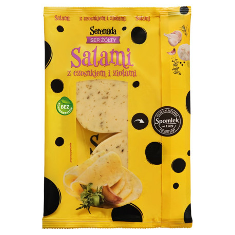 Serenada Ser żółty Salami z czosnkiem i ziołami 135 g