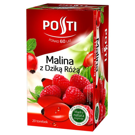 Posti Malina z dziką różą Herbatka owocowa aromatyzowana 40 g (20 torebek)
