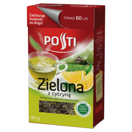 Posti Zielona z cytryną Herbata liściasta aromatyzowana 80 g