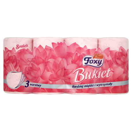 Foxy Bukiet Papier toaletowy różowy 8 rolek