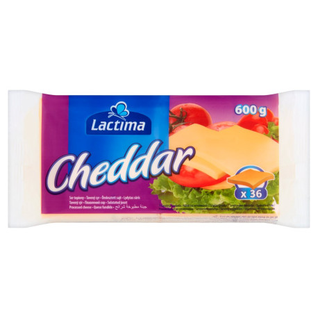 Lactima Ser topiony w plasterkach Cheddar 600 g (36 x 16.67 g)