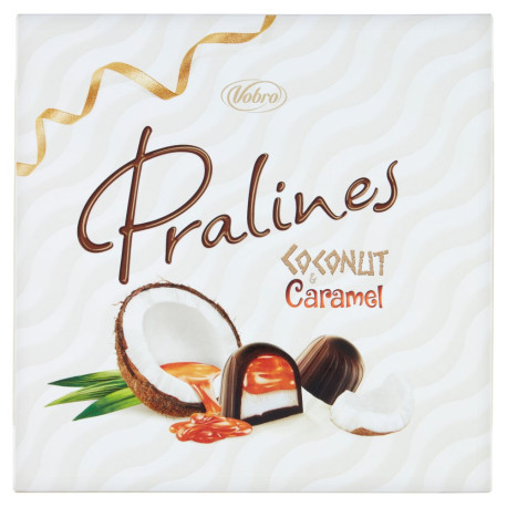 Vobro Coconut & Caramel Praliny z nadzieniem karmelowym i kremem kokosowym 125 g