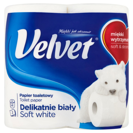 Velvet Delikatnie biały Papier toaletowy 4 rolki