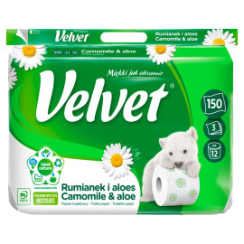 Velvet Rumianek i aloes Papier toaletowy 12 rolek