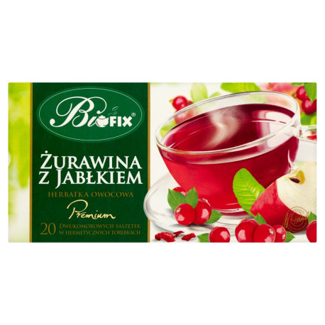 Bifix Premium żurawina z jabłkiem Herbatka owocowa 40 g (20 saszetek)