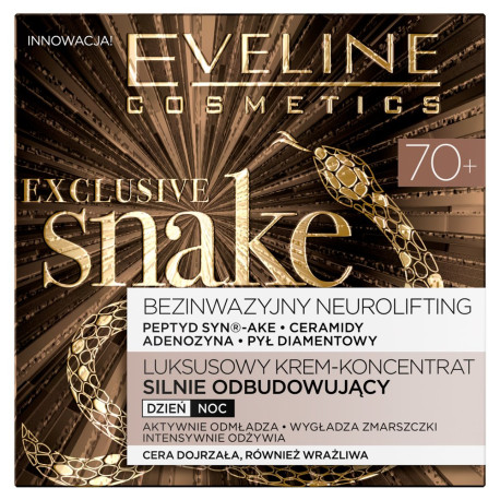 Eveline Cosmetics Exclusive Snake 70+ Luksusowy krem-koncentrat silnie odbudowujący 50 ml