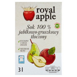 Royal apple Sok 100 % jabłkowo-gruszkowy tłoczony 3 l