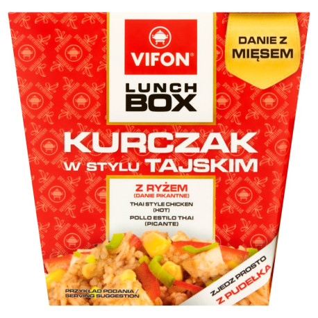 Vifon Lunch Box Danie błyskawiczne kurczak w stylu tajskim 179 g