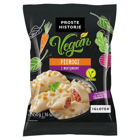 Proste Historie Vegan Pierogi z warzywami 450 g (16 sztuk)