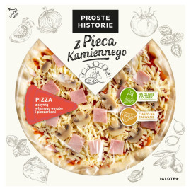 Proste Historie z Pieca Kamiennego Pizza z szynką własnego wyrobu i pieczarkami 320 g