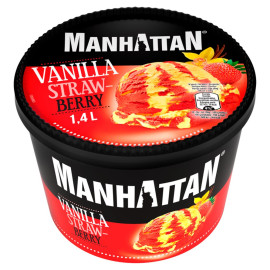 Manhattan Lody waniliowe i lody wodne truskawkowe 1400 ml