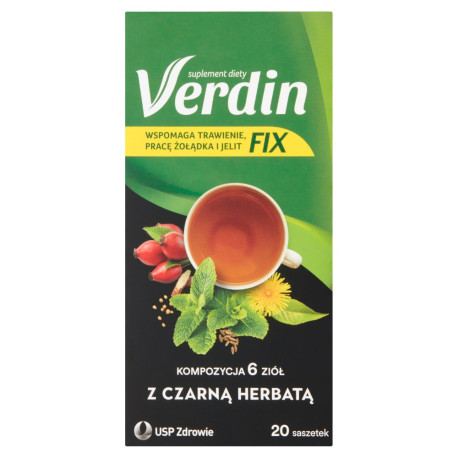 Verdin Fix Suplement diety kompozycja 6 ziół z czarną herbatą 36 g (20 x 1,8 g)