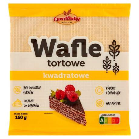 Eurowafel Wafle tortowe kwadratowe 160 g