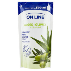 ON LINE Kremowe mydło w płynie zapas aloes i oliwka 500 ml