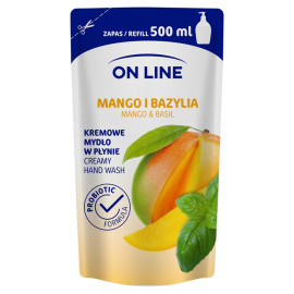 On Line Kremowe mydło w płynie zapas mango i bazylia 500 ml
