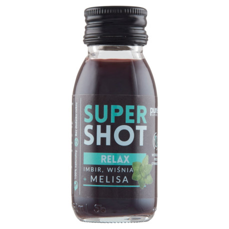 Purella Superfoods Supershot Relax Napój niegazowany imbir wiśnia + melisa 60 ml