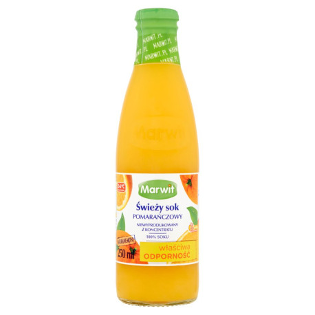 Marwit Świeży sok pomarańczowy 250 ml