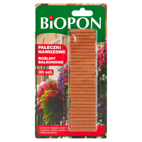 Biopon Pałeczki nawozowe rośliny balkonowe 25 g (30 sztuk)