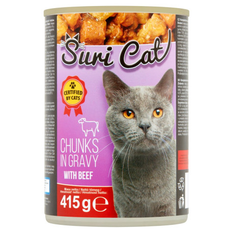 Suri Cat Karma dla kotów kawałki mięsne z wołowiną w sosie 415 g