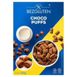 Bezgluten Choco Puffs Kakaowe poduszeczki z nadzieniem z orzechów laskowych 250 g