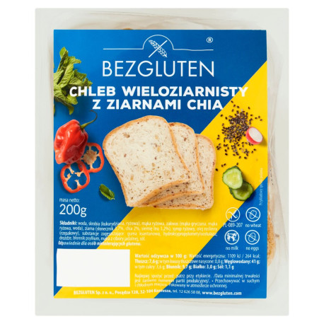 Bezgluten Chleb wieloziarnisty z ziarnami chia 200 g