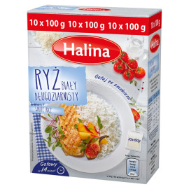 Halina Ryż biały długoziarnisty 1 kg (10 torebek)