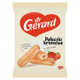 dr Gerard Pałeczki kremowe z nadzieniem o smaku truskawkowym i kremem o smaku śmietankowym 200 g
