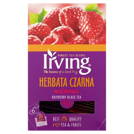 Irving Herbata czarna malinowa 30 g (20 torebek)