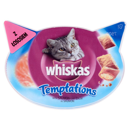 Whiskas Temptations z łososiem Karma uzupełniająca dla kotów 60 g