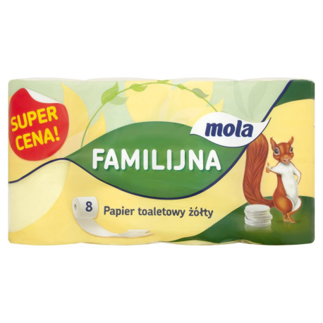 Mola Familijna Papier toaletowy żółty 8 rolek