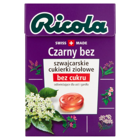 Ricola Czarny bez szwajcarskie cukierki ziołowe 40 g