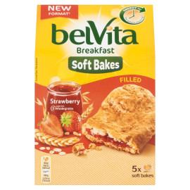 belVita Breakfast Ciastka zbożowe z nadzieniem truskawkowym 250 g