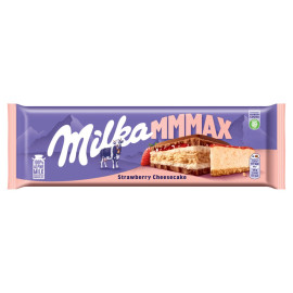 Milka Mmmax Herbatnik nadzienie o smaku sernika i nadzienie truskawkowe w czekoladzie mlecznej 300 g